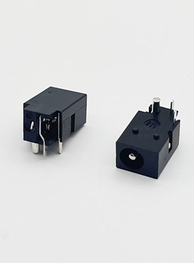 DC电源插座DC023A-1.65三脚带柱圆针直插12.6*8.1*6.0mm4.4*1.65