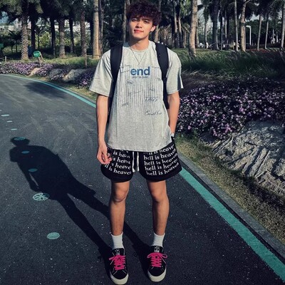 美式篮球裤夏季休闲短裤潮牌欧美潮流不过膝四分裤学生田径训练裤