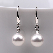 气质防过敏女耳饰耳钉 珍珠耳坠长款 925纯银珍珠耳环夏季 复古新款
