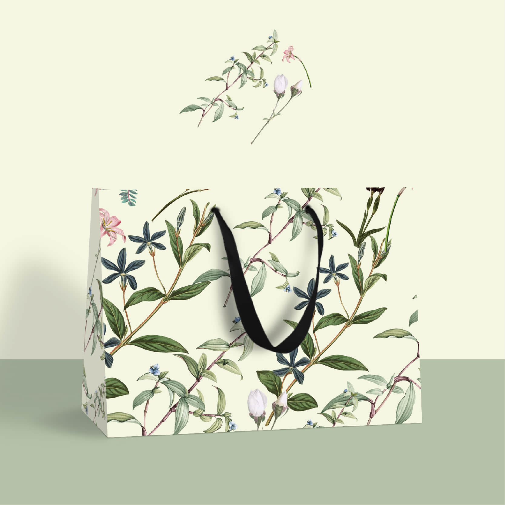 复古花卉礼品袋手提袋