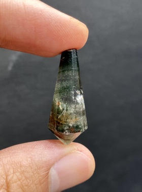 天然水晶灵摆 千层绿幽灵灵摆吊坠 水晶挂件 毛衣链项链 一物一图