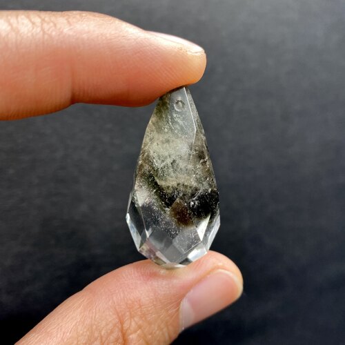 天然水晶 红绿幽灵使之泪灵摆吊坠 水滴刻面吊坠 挂坠 一物一图