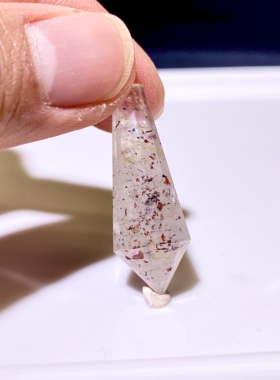 天然水晶 金草莓超七毒液彼岸花灵摆吊坠 水晶挂件 项链 一物一图