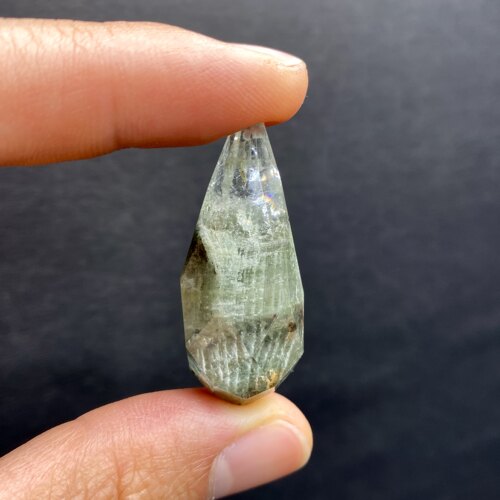 天然水晶 千层绿幽灵使之泪灵摆吊坠 水滴刻面吊坠 挂坠 一物一图