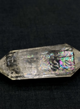 天然爆闪双尖白水晶彩虹阿赛沃格尔水晶灵摆吊坠 挂件 毛衣链项链