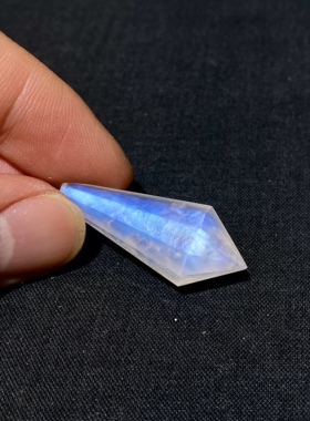 天然水晶 斯里兰卡玻璃体月光石灵摆吊坠套链 水晶挂件毛衣链项链