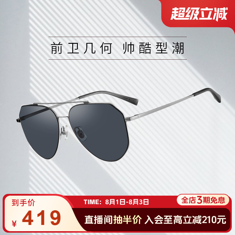 海伦凯勒新款时尚墨镜潮流防紫外线金属偏光防晒太阳镜男H8860 - 实物图