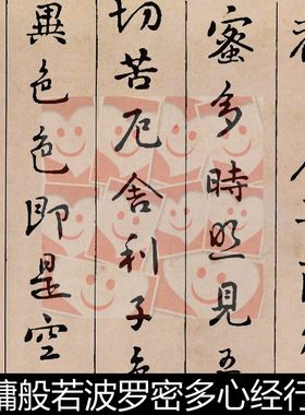 WMY清代刘墉般若波罗密多心经行书横幅非高清小图书法作品素材
