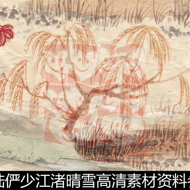 VVM近现代陆俨少江渚晴雪高清素材资料参考1 1.18GB TIF格式