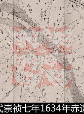VKR明代1634年赤道南北两总星图分辨率72高清年代有疑素材资料