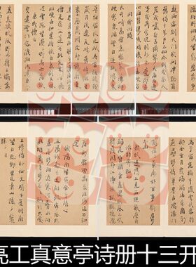 TUZ明代周亮工真意亭诗册十三开高清书法作品素材资料参考13
