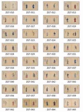 130幅清期中华汉朝鲜苗蒙藏各民族异域风格传统服装服饰高清素材