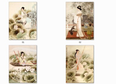 中国工笔古典仕女上色全彩美图非高清素材参考 40 7.42MB JPG格式