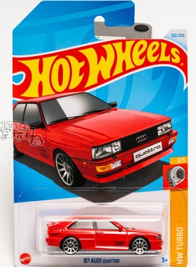 102号 '87 AUDI QUATTRO 奥迪 红色 美泰风火轮合金小跑车