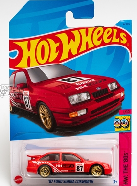 2号 '87 FORD SIERRA COSWORTH 福特 红色 美泰风火轮合金小跑车