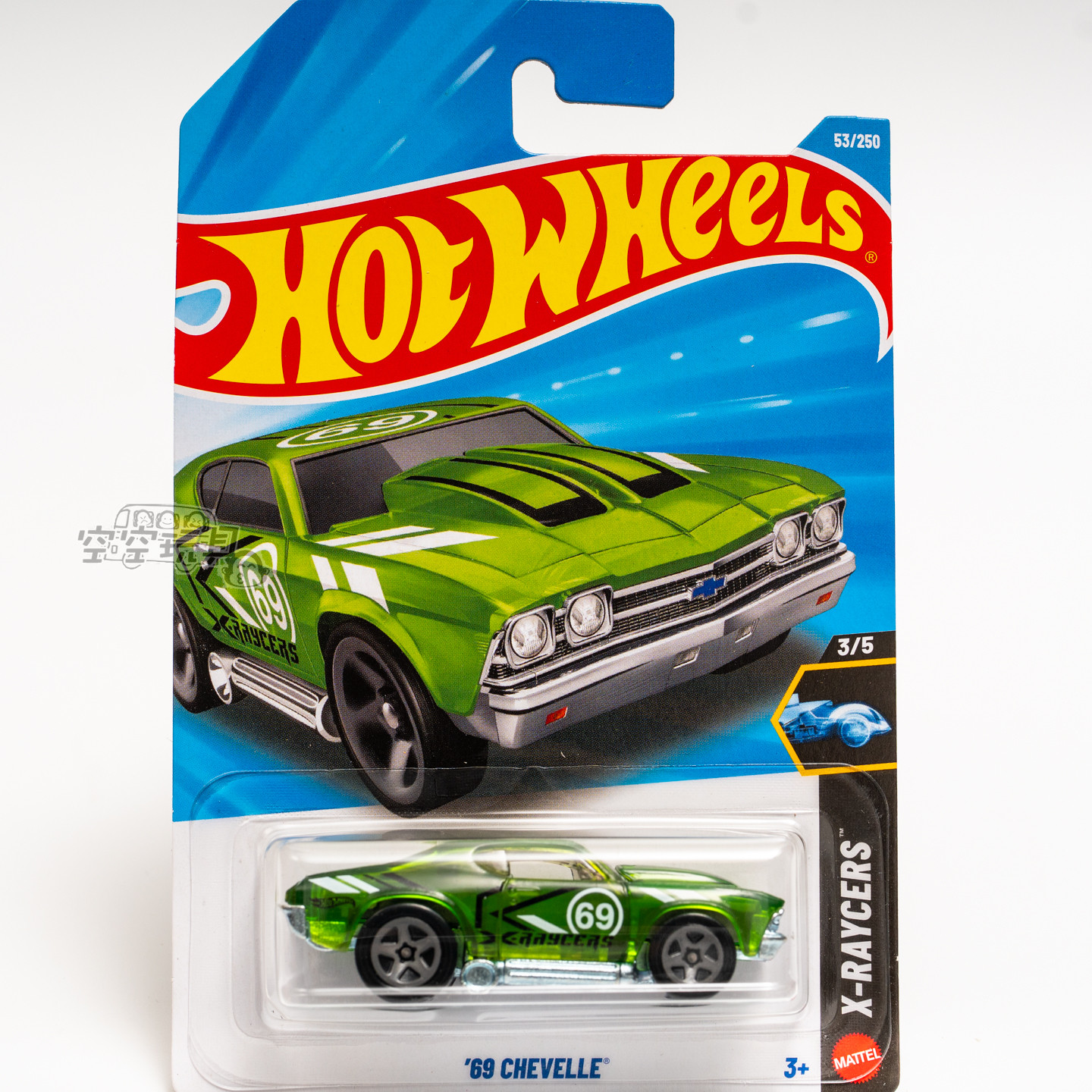 53号 '69 CHEVELLE 雪佛兰 绿色 风火轮合金小跑车