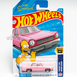 108号 THE SIMPSONS FAMILY CAR 辛普森一家粉红色风火轮合金小车