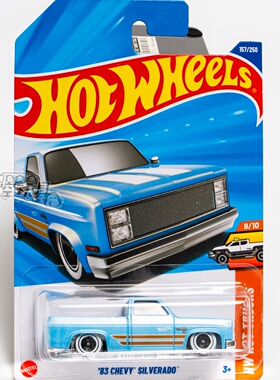 157号 '83 CHEVY SILVERADO 雪佛兰 天蓝色 风火轮合金小跑车