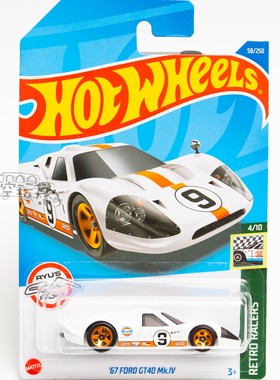 58号 '67 FORD GT40 MK.IV 白色GULF 美泰风火轮合金小跑车