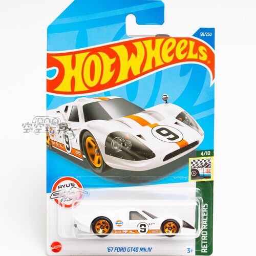 58号 '67 FORD GT40 MK.IV 白色GULF 风火轮合金小跑车