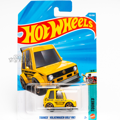 172号 TOONED VOLKSWAGEN GOLF MK1 大众 黄色 风火轮合金小跑车