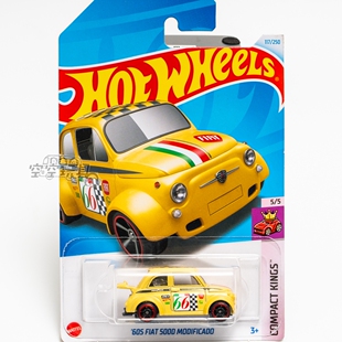 117号 '60S FIAT 500D MODIFICADO 菲亚特 黄色 风火轮合金小跑车