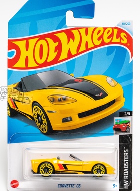 40号 CORVETTE C6 克尔维特 黄色 美泰风火轮合金小跑车