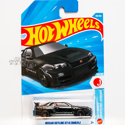 199号 NISSAN SKYLINE GT-R(BNR34) 日产 黑色 风火轮合金小跑车