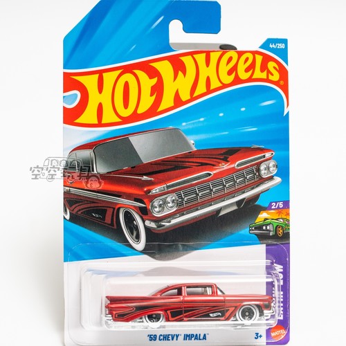 44号 '59 CHEVY IMPALA 雪佛兰 红色 风火轮合金小跑车