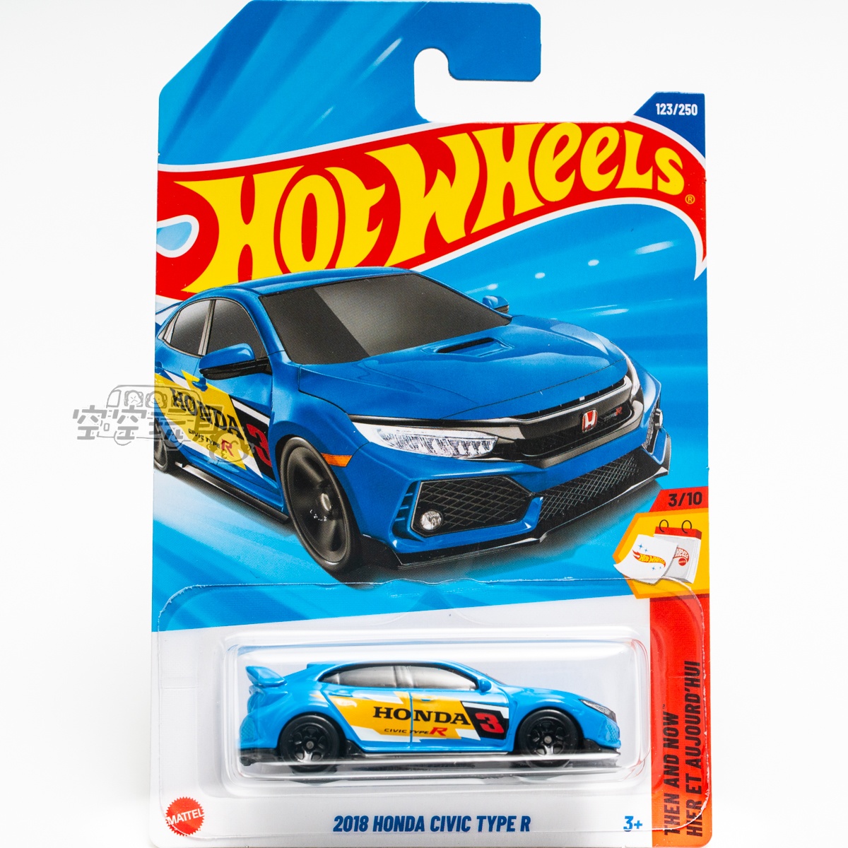 123号 2018 HONDA CIVIC TYPE R 本田思域 蓝色 风火轮合金小跑车