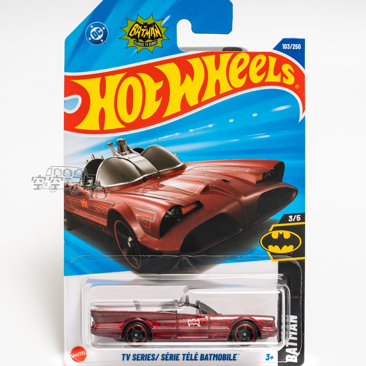 103号 TV SERIES BATMOBILE 蝙蝠侠 酒红色 风火轮合金小跑车