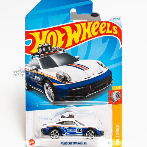 172号 PORSCHE 911 RALLYE 保时捷 蓝白色 风火轮合金小跑车