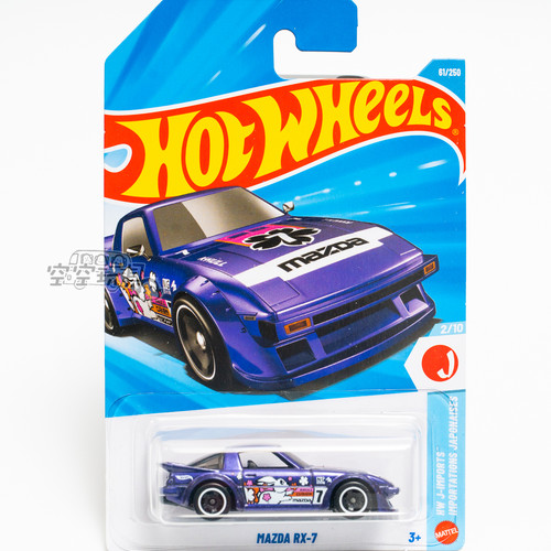 61号 MAZDA RX-7 马自达 痛车 紫色 风火轮合金小跑车