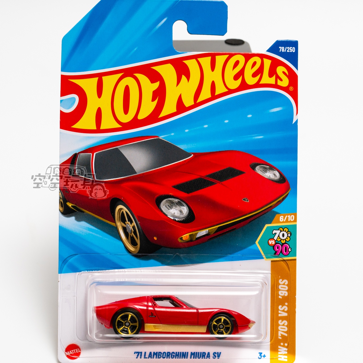 78号 '71 LAMBORGHINI MIURA SV 兰博基尼 红色 风火轮合金小跑车