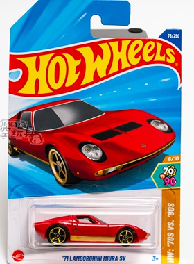 78号 '71 LAMBORGHINI MIURA SV 兰博基尼 红色 风火轮合金小跑车