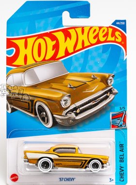 44号 '57 CHEVY 雪佛兰金色 美泰风火轮合金小跑车