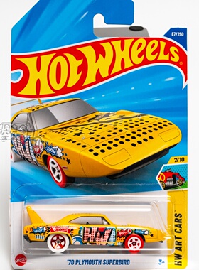 87号 '70 PLYMOUTH SUPERBIRD 普利茅斯 黄色 风火轮合金小跑车