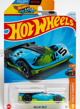 154号 ROLLIN' SOLO 蓝色 风火轮合金小跑车
