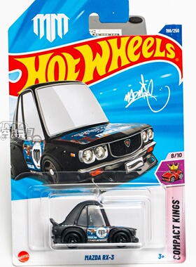 196号 MAZDA RX-3 马自达 哑光黑色 风火轮合金小跑车
