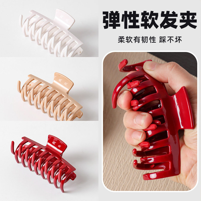 跨境软硅胶发夹鲨鱼夹发卡柔软防撞后脑夹防摔耐用方形龙骨抓夹,饰品/流行首饰/时尚饰品新,民族风发饰,淘宝优惠券,粉丝福利购,淘宝优惠卷