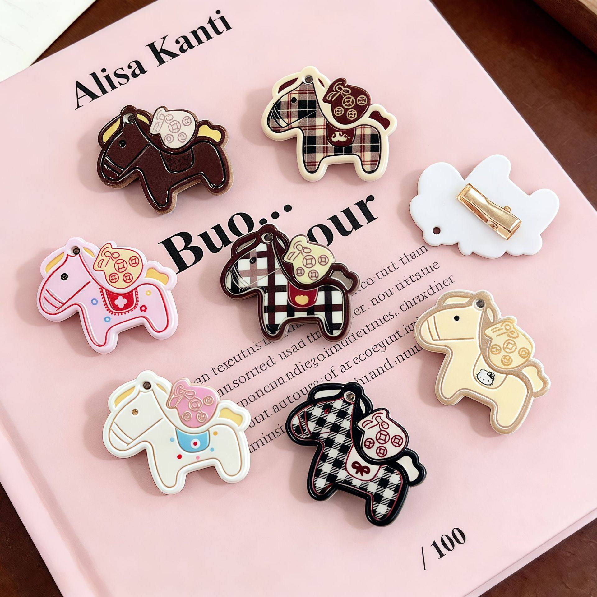 格子小马发夹儿童韩系可爱鸭嘴夹侧边刘海夹日常百搭2025新款批发,饰品/流行首饰/时尚饰品新,民族风发饰,淘宝优惠券,粉丝福利购,淘宝优惠卷