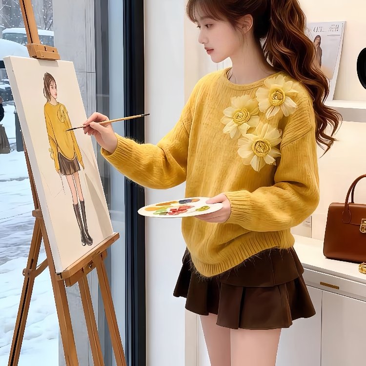 毛针织衫时尚2025年冬季新款