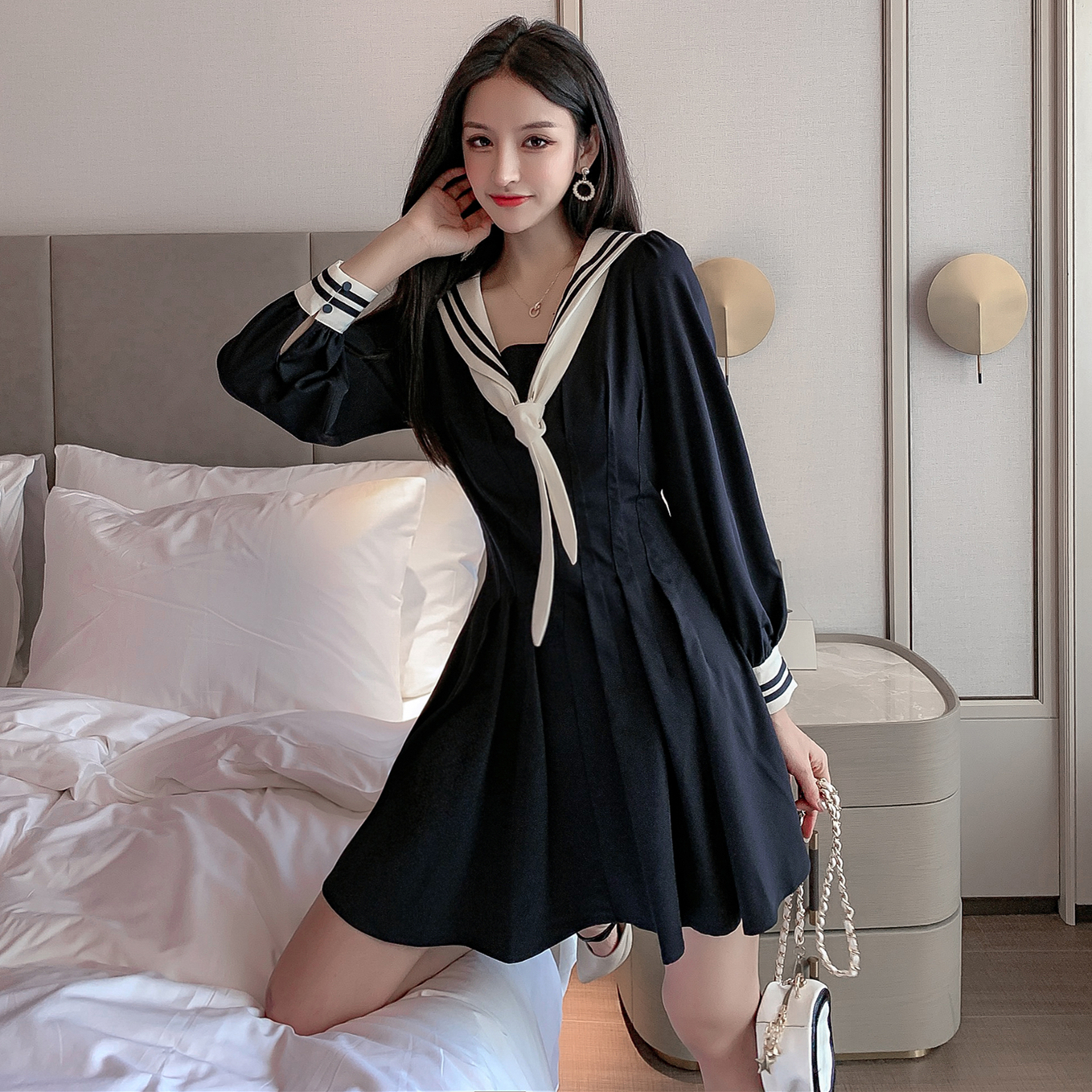 洛丽塔日系海军领水手服学院风复古连衣裙JK制服女