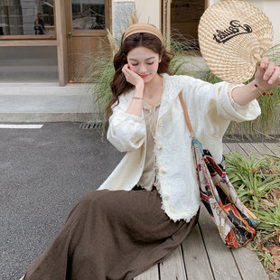 2026春季 休闲风蕾丝镂空钩花短外套女春秋小众设计感减龄上衣 新款