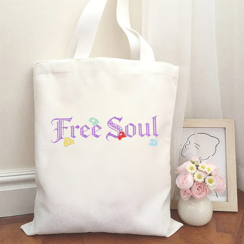 美式复古FreeSoul帆布包小众设计感大容量通勤单肩托特包可定制图