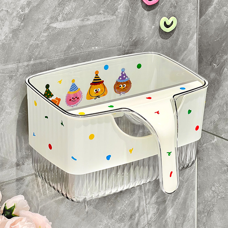 厨房垃圾桶壁挂新款挂式波点家用壁挂式厨余专用免弯腰刮板垃圾桶