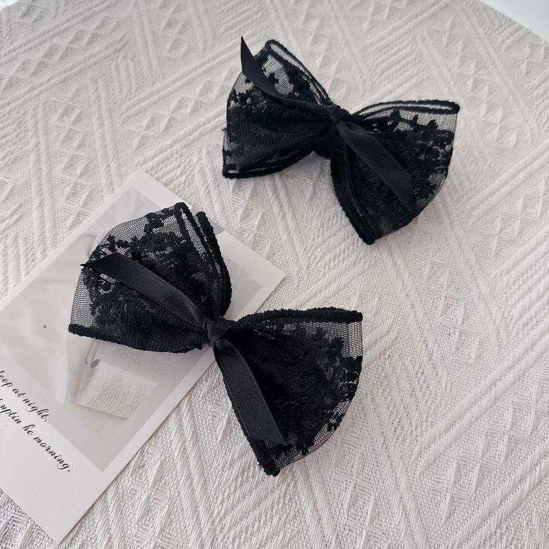 发量少蕾丝小号香蕉夹蝴蝶结高马尾竖夹发饰BANANA CLIP HAIRPIN