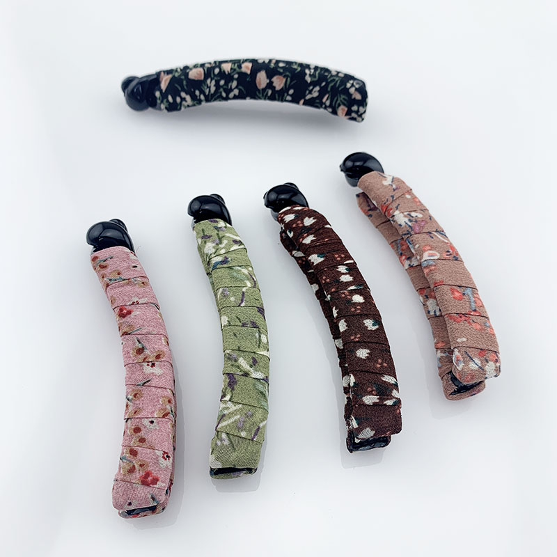 小号碎花手工布艺香蕉夹发量少