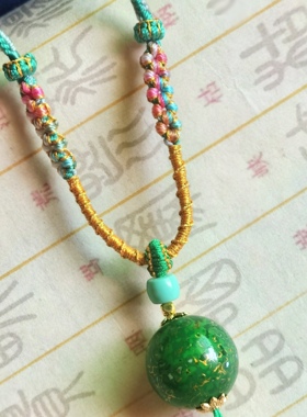 大漆珠2.0cm非遗项链吊坠时尚复古国潮工艺品饰品