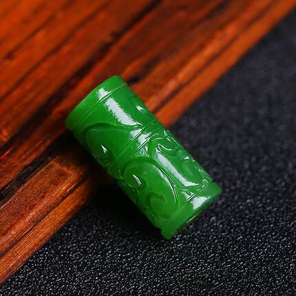 俄罗斯和田碧玉桶珠吊坠碧玉路路通文玩小配件手链项链
